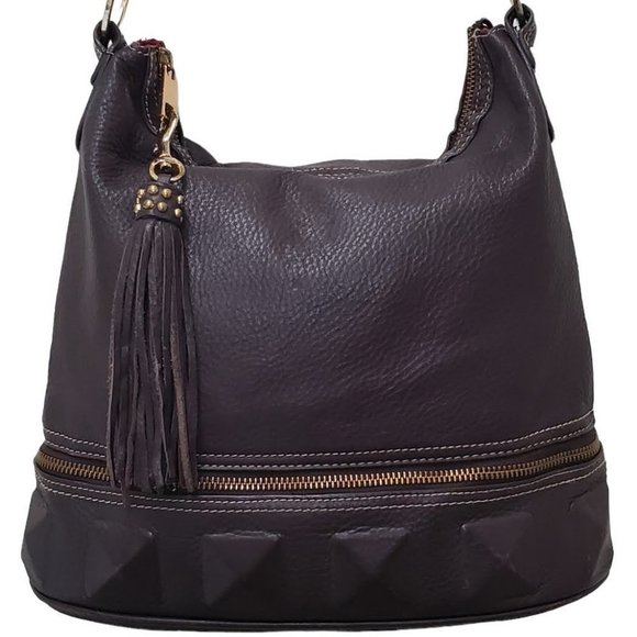 Kate Landry Handbags - KATE LANDRY Pebbled Leather Bucket Hobo Shoulder Bag